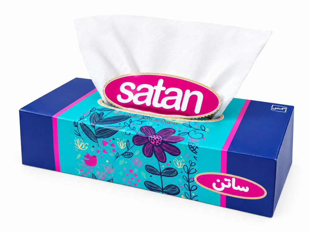 دستمال کاغذی ساتن 100 برگی